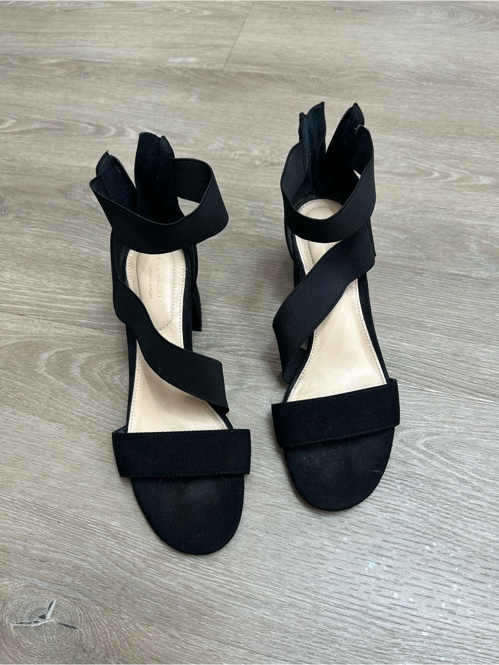 Liz Claiborne Black Crisscross Strap High Heel Sandals